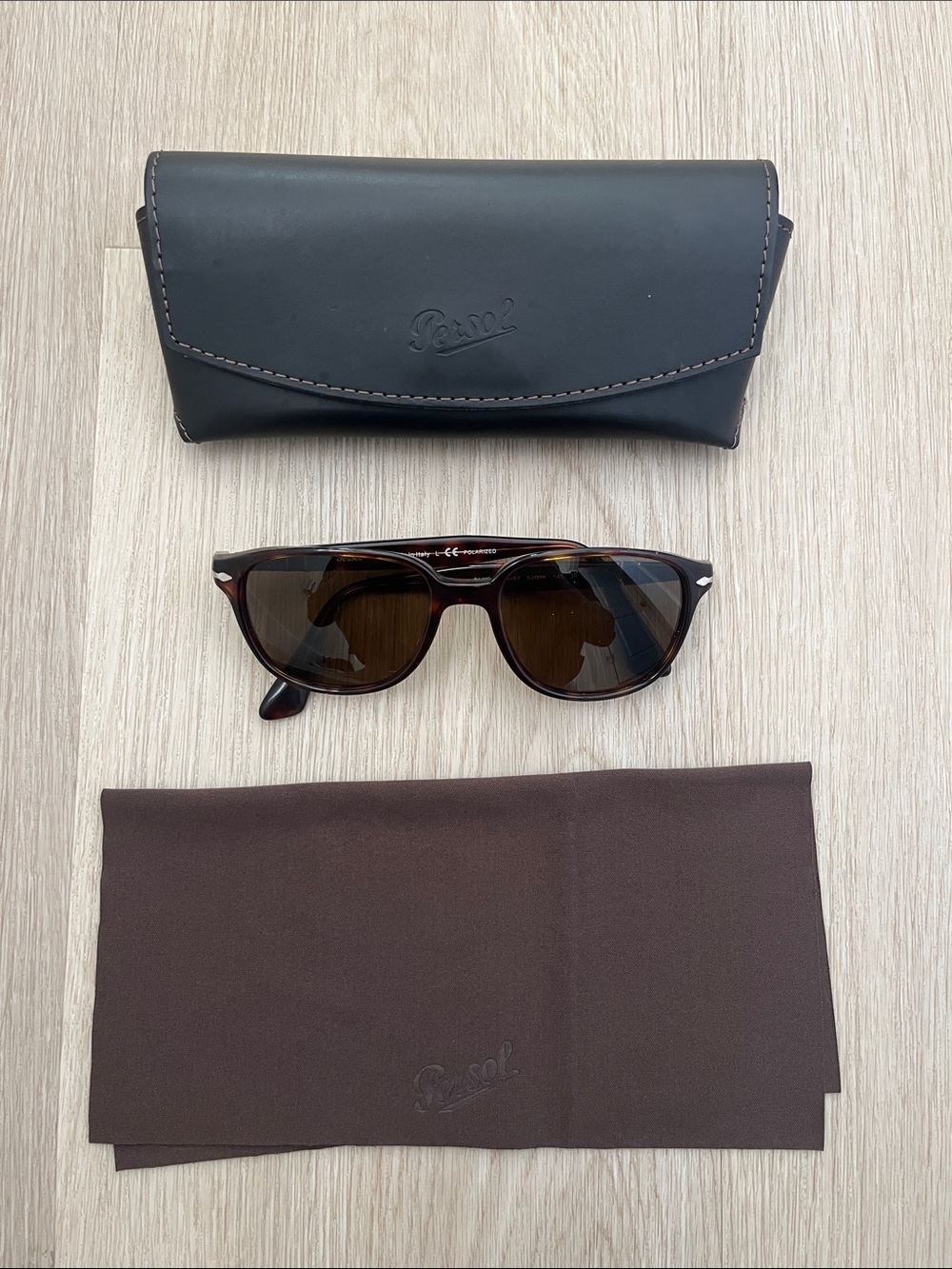PERSOL Tortoiseshell 3149S/24/57 Polarized Sunglasses including Leather Case